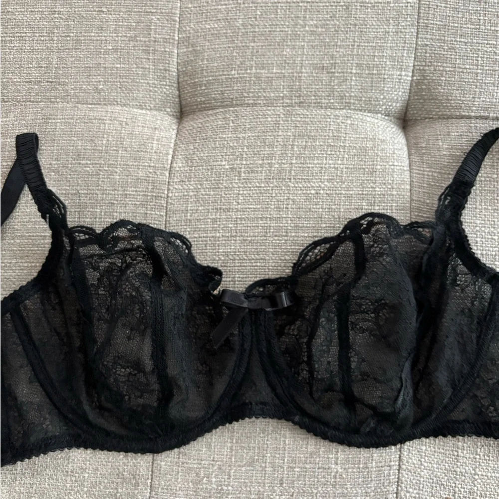 Agent Provocateur Love Black French Lace Full Cup Bra Size 36E